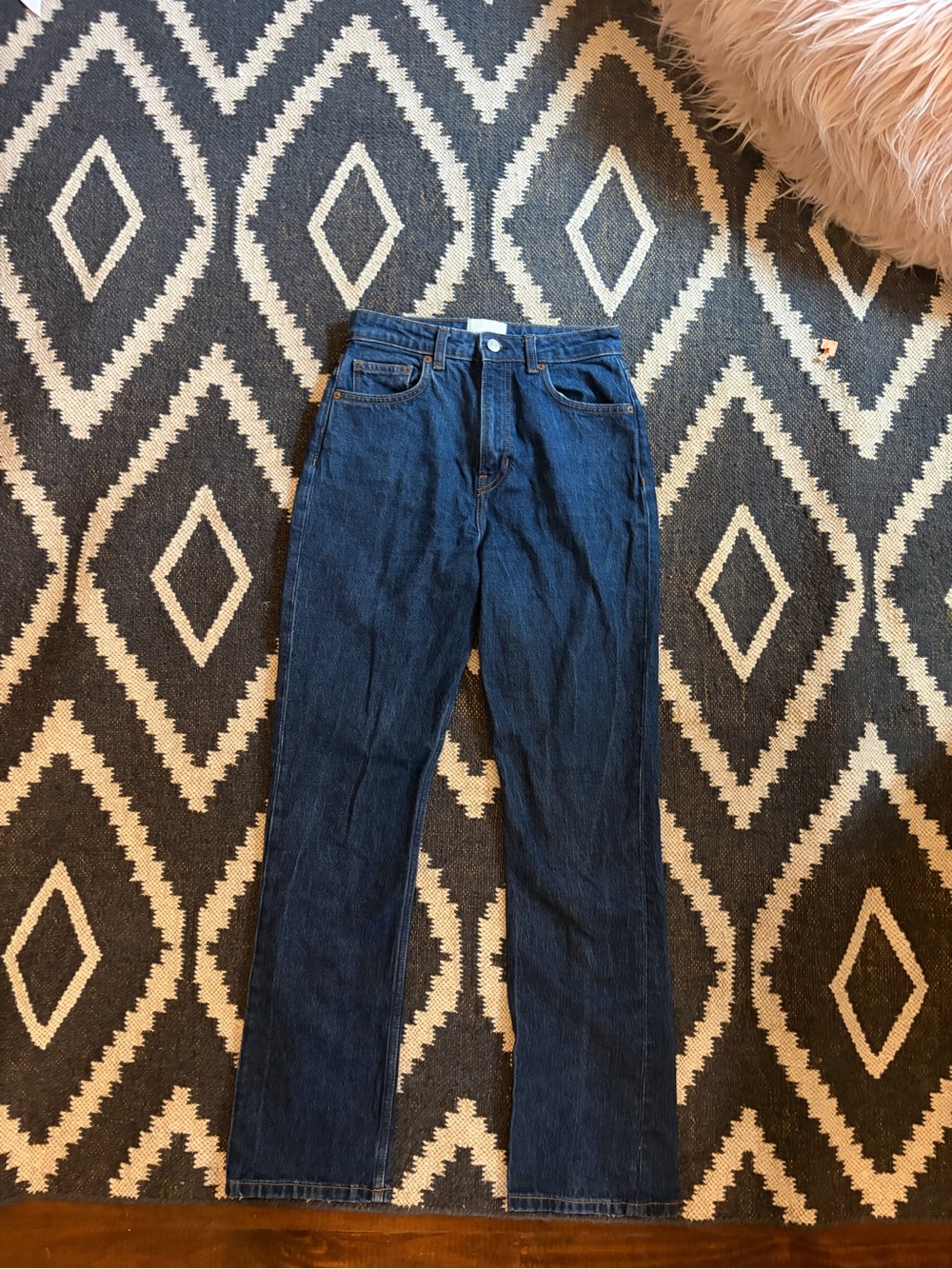 Reformation Dark Blue Straight Leg Jeans